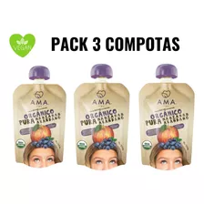 Pack 3 Compota De Manzana - Arándanos 90gr Pure