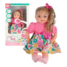 Boneca Bebê Falante Thaily Vestido Em Tecido Infantil