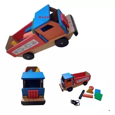 Brinquedo Madeira Caminhão C/ Figuras Geométricas Premium