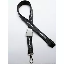 Lanyard Boeing Fibra De Carbono Broche Aluminio Grabado 