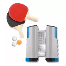 Kit Rede Retrátil Ping Pong Tênis De Mesa Raquete E Bolinhas