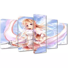 5 Cuadros Canvas Sword Asuna Yuuki Anime Diseño Unico Arte 