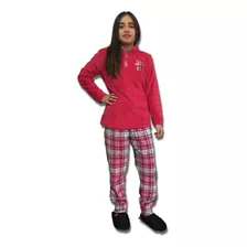 Pijama Niña Invierno Polar Chantilly Coral Rojo Escoces