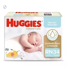 Fralda Descart Huggies Natural Care Recém Nascido Rn 34un