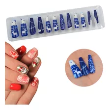 Uñas Postizas Navidad Almendra Adhesivo Mod02 Lefemme 