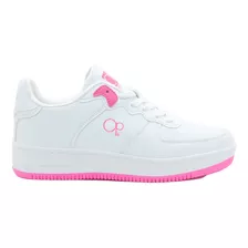 Tenis Ocean Pacific Mujer Baquilia Blanco & Rosa Chicle