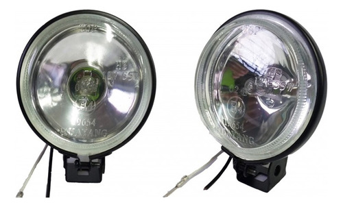 Par De Faros Aux Redondo C/base Vidrio Liso H3 12v 55w 115mm