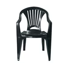 Cadeira Preta Poltrona De Plástico Vime Suporta Até 154kg