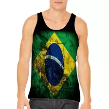 Camisa Regata Verão Brasil Futebol Países Seleção