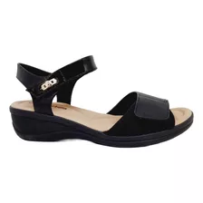 Sandália Feminino Comfortflex Velcro Preto Original