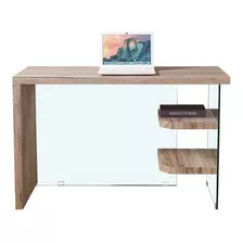 Escritorio Tecno 2 Repisas Vidrio Madera / Muebles América