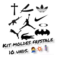 Moldes Pra Fazer Desenhos No Cabelo Frystale Kit 10 Unds