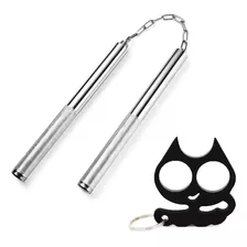 Nunchaku Baston Dos En Uno Metalico Defensa Personal