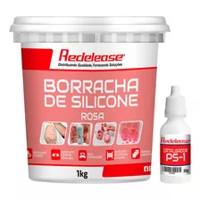 Borracha De Silicone Rosa P/ Moldes De Escultura 1kg