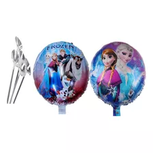 10 Balão Metalizados Frozen E Olafo De 45 Cm E Varetas 