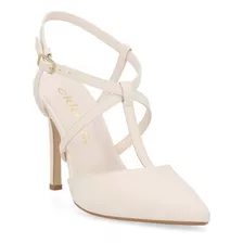 Zapatilla De Tacón 10 Cm Dama Beige 040-94