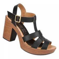 Sandalia Casual Tacon Mujer Negro Stfashion 12304000