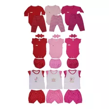 Roupa Recém-nascido Menina Body Camiseta Calça Kit 21 Peças