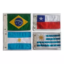 4 Bandeiras Bordada Face Chopper Br/argentina/chile/uruguai