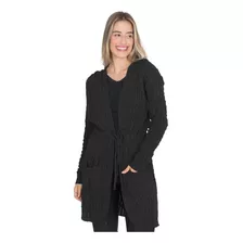 Parka Casaco Kimono Tricot Lã Cardigã Inverno Com Capuz