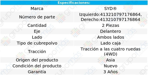 2 Cubre Polvos Lado Caja Del Syd T100 4wd Toyota 93/98 Foto 2