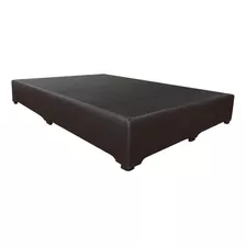 Base Cama Box Urban Queen Size Tacto Piel Chocolate