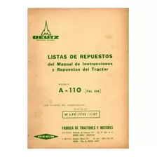 Manual Despiece Repuestos Tractor Deutz A-110