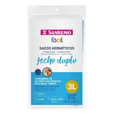 Saco Hermético Plástico Fecho Duplo 3l Alimentos Vac Sanremo