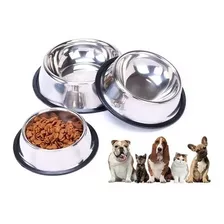 Comedero Plato Metálico Para Perros Y Gatos M 