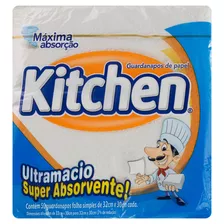 Guardanapo De Papel Folha Simples Ultra Macio Kitchen 32cm X 30cm Pacote 50 Unidades