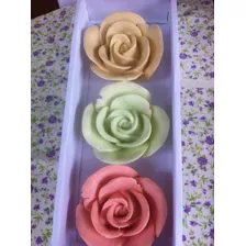 Kit Sabonete Artesanal Rosas Personalizado Dia Das Mães