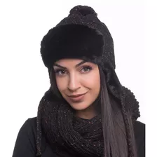 Conjunto Cachecol Manta E Touca Gorro Chaves Forrada