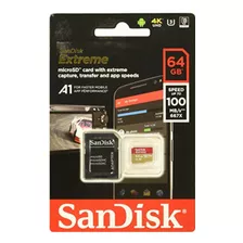Tarjeta De Memoria Sandisk Extreme 64 Gb Microsdxc Para