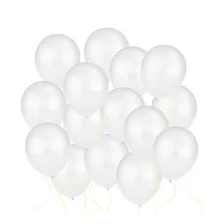 Pack X 10 Globos De Latex Blanco Perlado De 12 Pulgadas