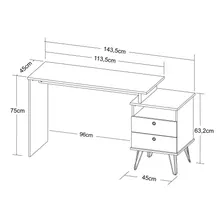 Mesa Escrivaninha Plus 2 Gavetas 006088 - Artany Cor Preto