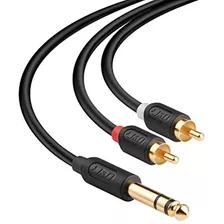 Jyd Cable De 6.35 Mm A 2rca, Cable Rca Enchapado En Oro [ser