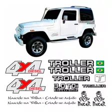 Kit Adesivos Emblema Troller T4 4x4 Diesel 3.0 Tdi 2008 