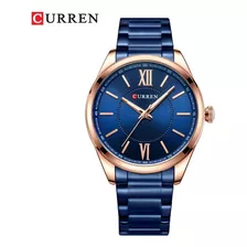 Reloj Para Hombre Curren 8423 8423 Azul Color De La Correa Oro Rosa