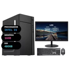 Computador Completo Intel I5 16gb Ssd 480gb Com Wifi Monitor