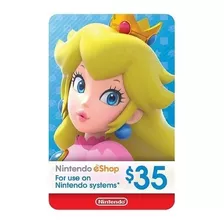 Tarjeta Nintendo Eshop 35 Dolares Región Usa 