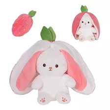 Peluche Reversible De Conejito Y Fresa Conejo Regalo Juguete