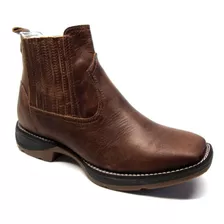 Bota Cano Curto Botina Masculina Country Rústica Sem Bordado