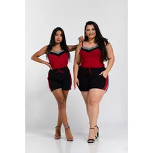 Conjunto Plus Size Blusa E Short Roupas Femininas