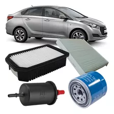 Kit Filtros Óleo Combustível Ar E Cabine Ar Condicionado - Hyundai Hb20 1.6 16v 2012 2013 2014 2015 2016 2017 2018 2019