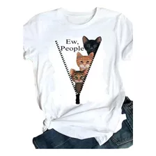 Ew People Cats Peeking Camiseta Gráfica