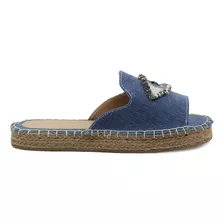 Sandalia Para Mujer Lob Footwear Mezclilla Azul 77004494