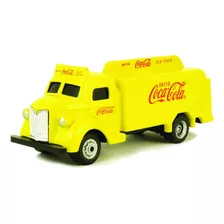 Miniatura Caminhão Antigo Coca Cola Botle 1947 1/87 Amarelo