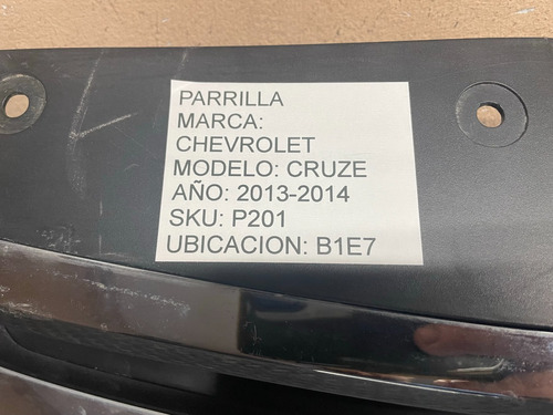 Parrilla Chevrolet Cruze 2013 2014 Foto 4