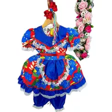 Vestido Infantil Junino Maria Estampa 7