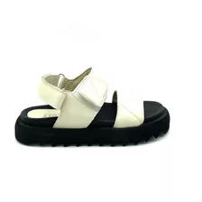 Sandalias Mujer De Cuero Plataforma Base Goma Urbanas Verano